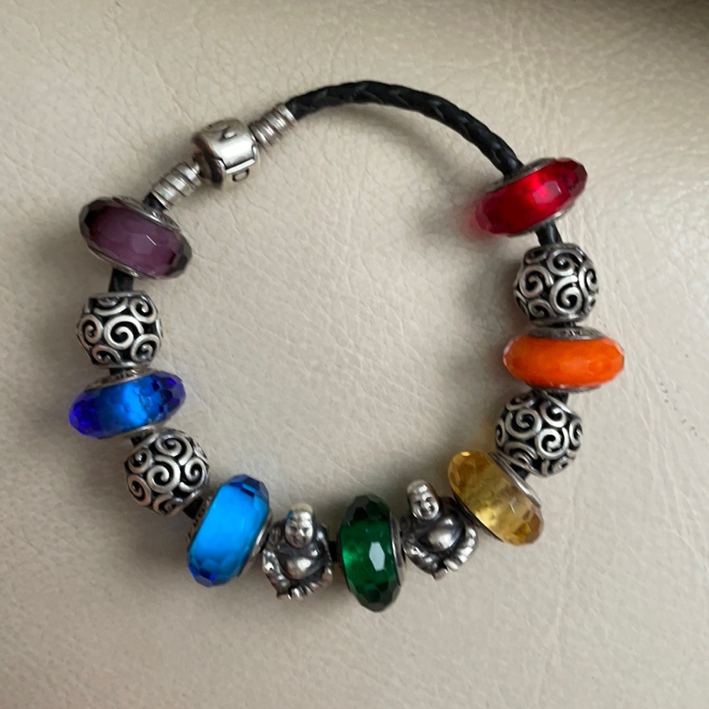 Chakra themed Pandora Braclet w/Buddha